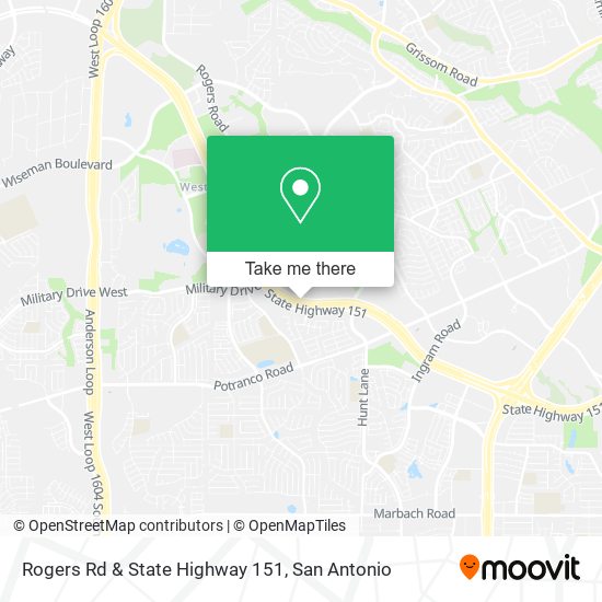 Rogers Rd & State Highway 151 map