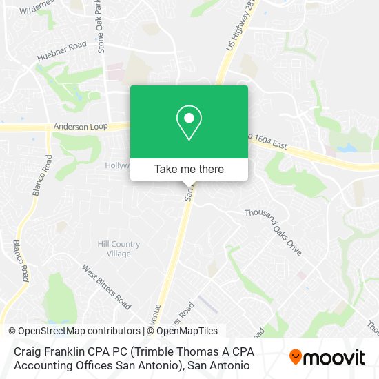 Craig Franklin CPA PC (Trimble Thomas A CPA Accounting Offices San Antonio) map