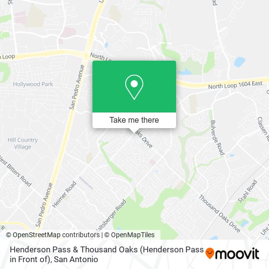 Henderson Pass & Thousand Oaks (Henderson Pass in Front of) map