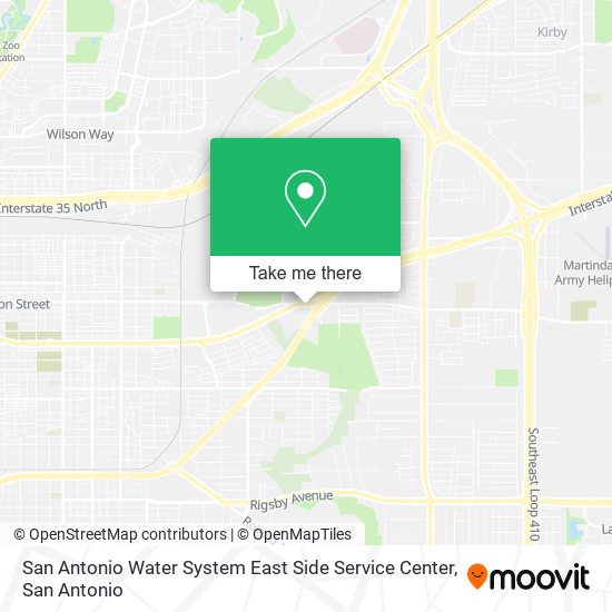 San Antonio Water System East Side Service Center map