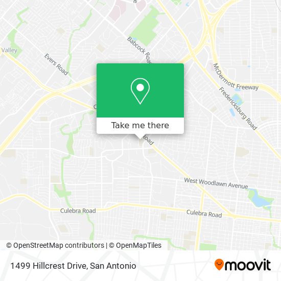 1499 Hillcrest Drive map