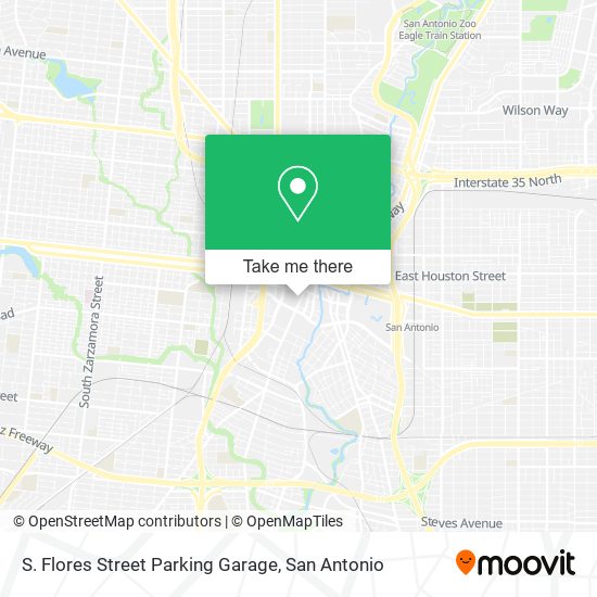 S. Flores Street Parking Garage map