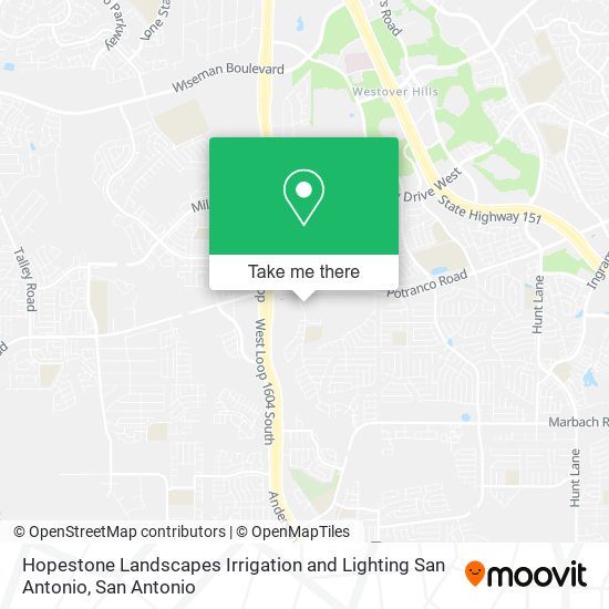 Hopestone Landscapes Irrigation and Lighting San Antonio map