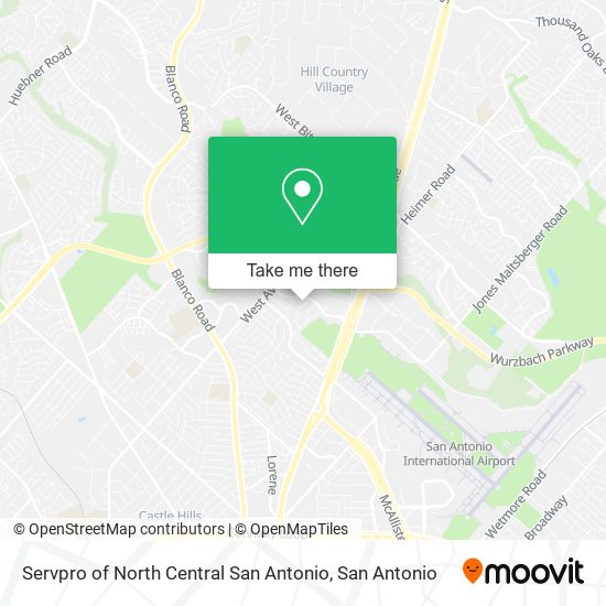 Servpro of North Central San Antonio map