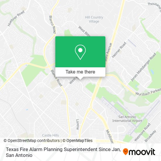 Mapa de Texas Fire Alarm Planning Superintendent Since Jan