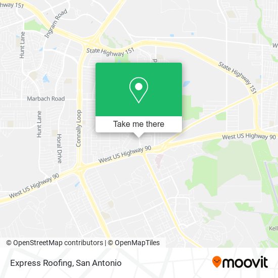 Express Roofing map