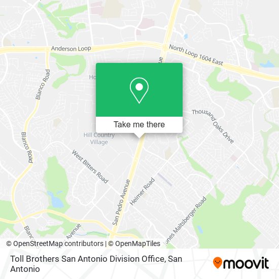 Toll Brothers San Antonio Division Office map
