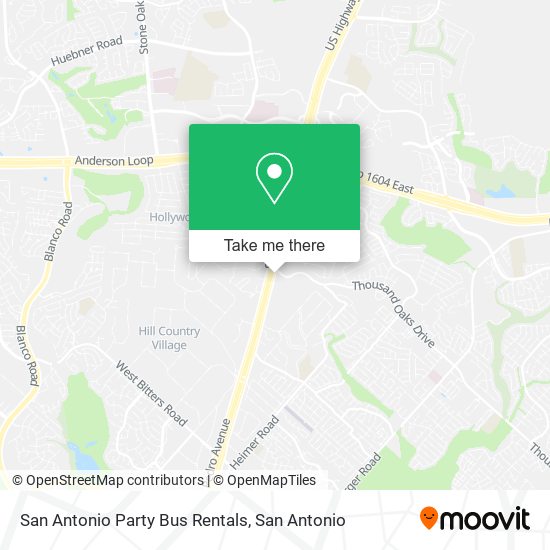 San Antonio Party Bus Rentals map