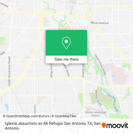 Mapa de Iglesia Jesucristo es Mi Refugio San Antonio TX