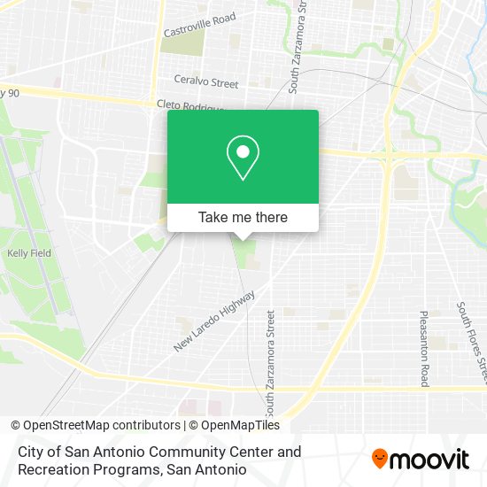 Mapa de City of San Antonio Community Center and Recreation Programs