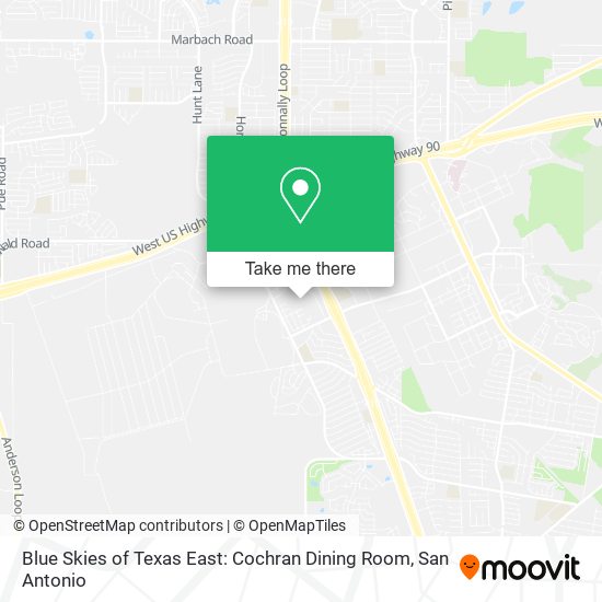 Blue Skies of Texas East: Cochran Dining Room map