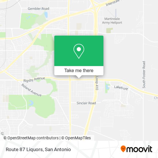 Route 87 Liquors map