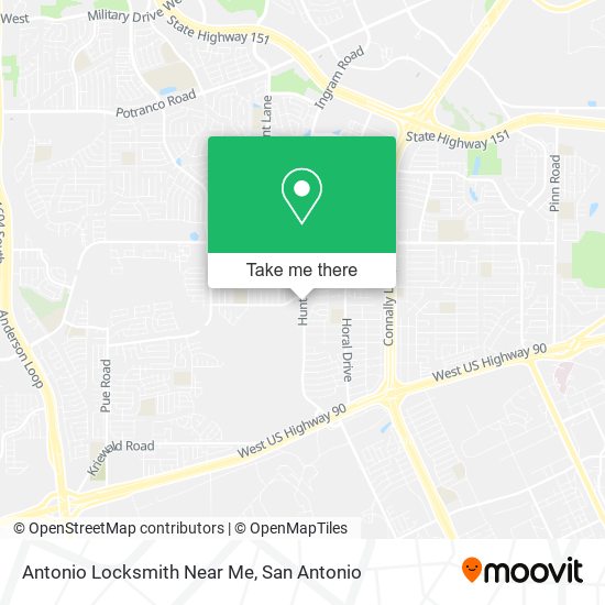 Mapa de Antonio Locksmith Near Me