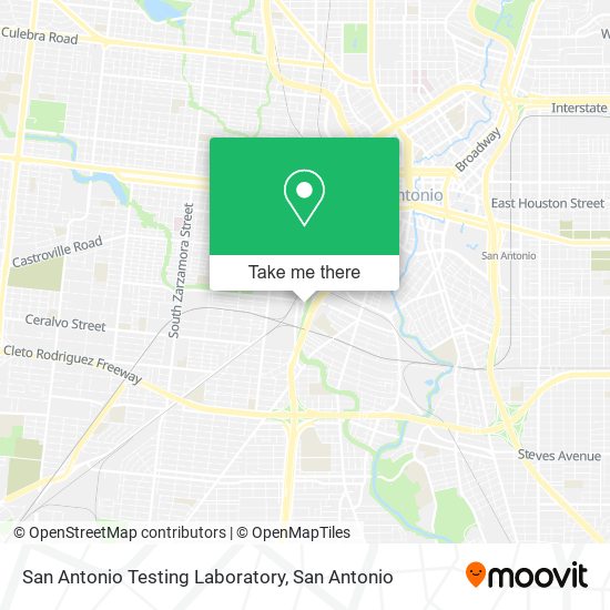 Mapa de San Antonio Testing Laboratory