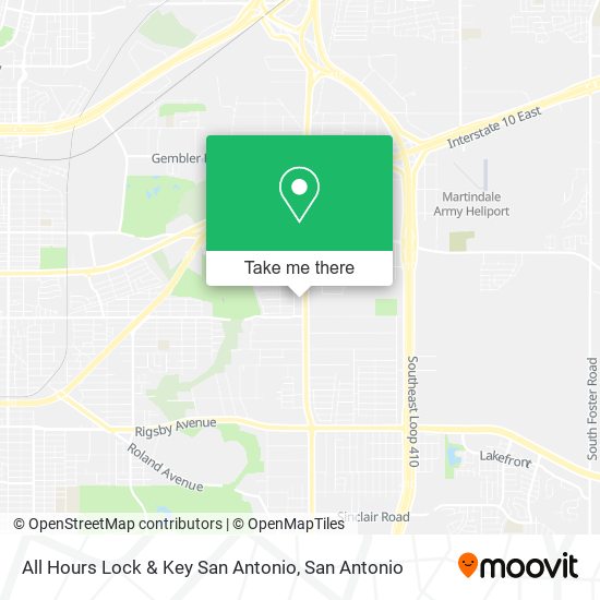 Mapa de All Hours Lock & Key San Antonio