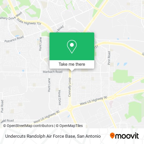 Mapa de Undercuts Randolph Air Force Base