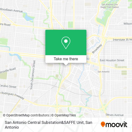 Mapa de San Antonio Central Substation&SAFFE Unit