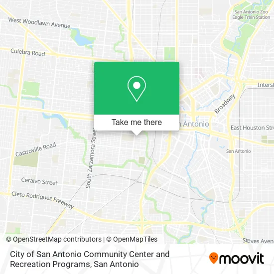 Mapa de City of San Antonio Community Center and Recreation Programs