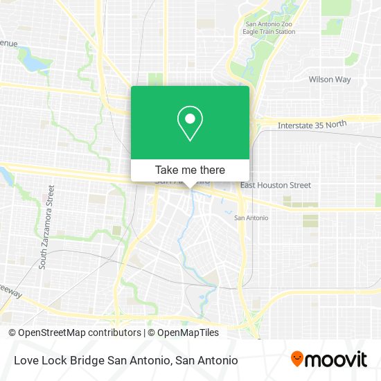 Love Lock Bridge San Antonio map