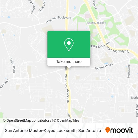 Mapa de San Antonio Master-Keyed Locksmith