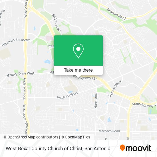 Mapa de West Bexar County Church of Christ