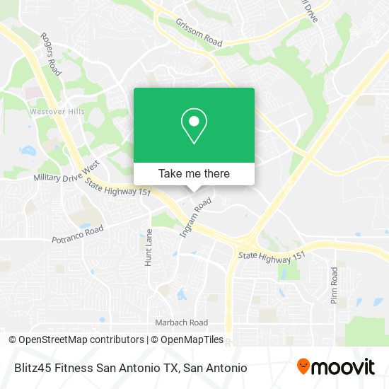 Blitz45 Fitness San Antonio TX map