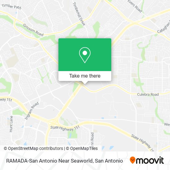 RAMADA-San Antonio Near Seaworld map