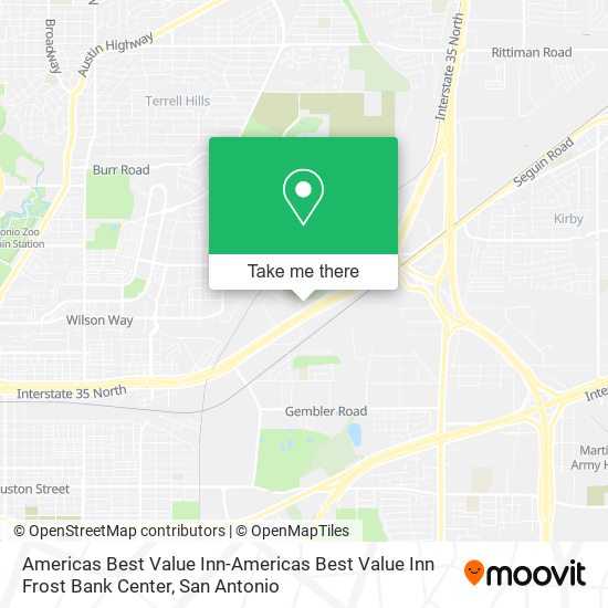 Mapa de Americas Best Value Inn-Americas Best Value Inn Frost Bank Center