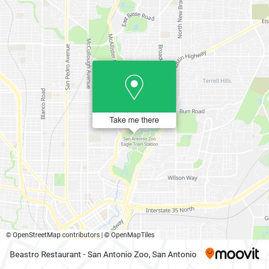 Beastro Restaurant - San Antonio Zoo map