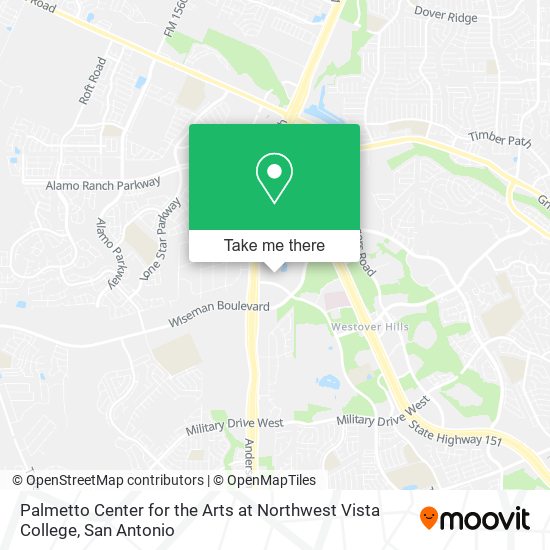 Palmetto Center for the Arts at Northwest Vista College map