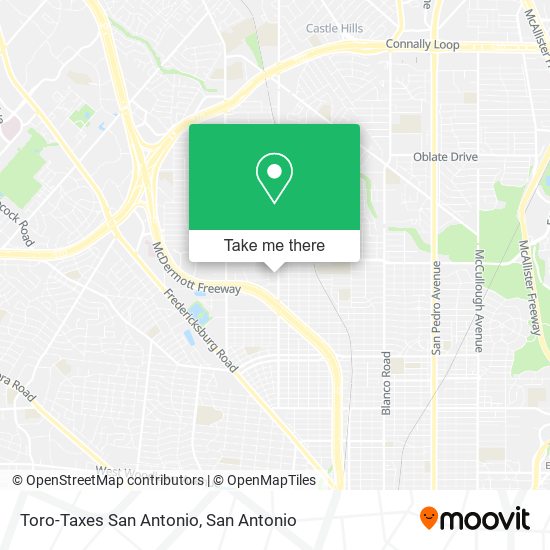 Toro-Taxes San Antonio map