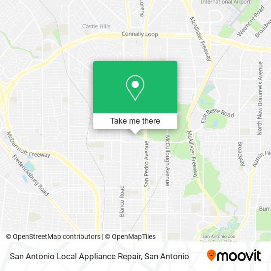 Mapa de San Antonio Local Appliance Repair