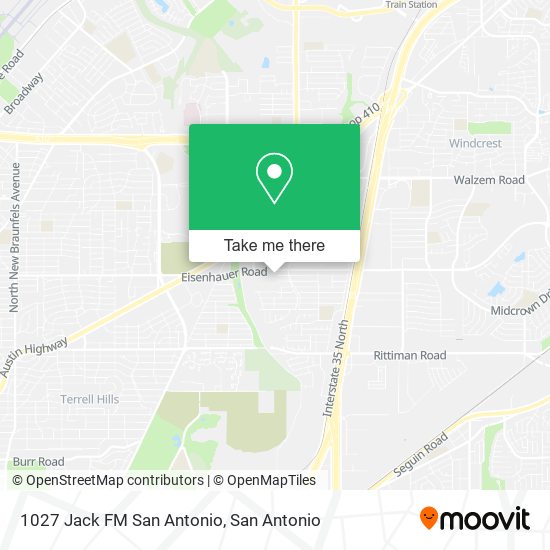 1027 Jack FM San Antonio map