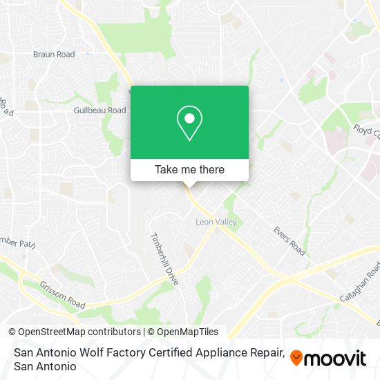 San Antonio Wolf Factory Certified Appliance Repair map