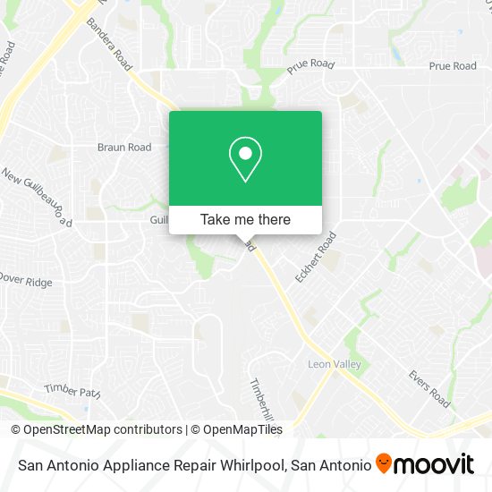 Mapa de San Antonio Appliance Repair Whirlpool