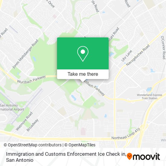 Immigration and Customs Enforcement Ice Check in map