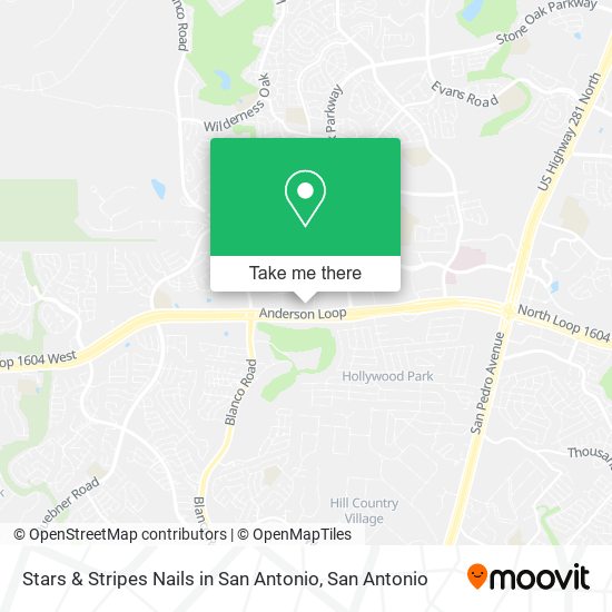 Stars & Stripes Nails in San Antonio map