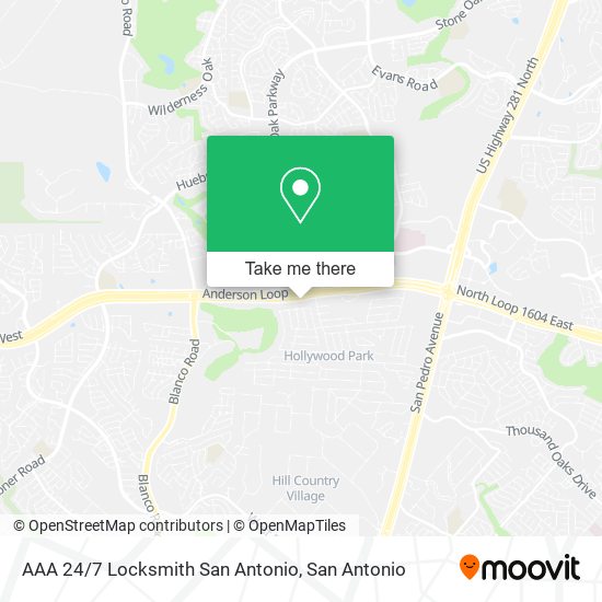 AAA 24/7 Locksmith San Antonio map