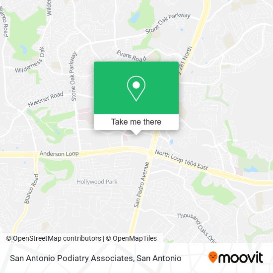 Mapa de San Antonio Podiatry Associates