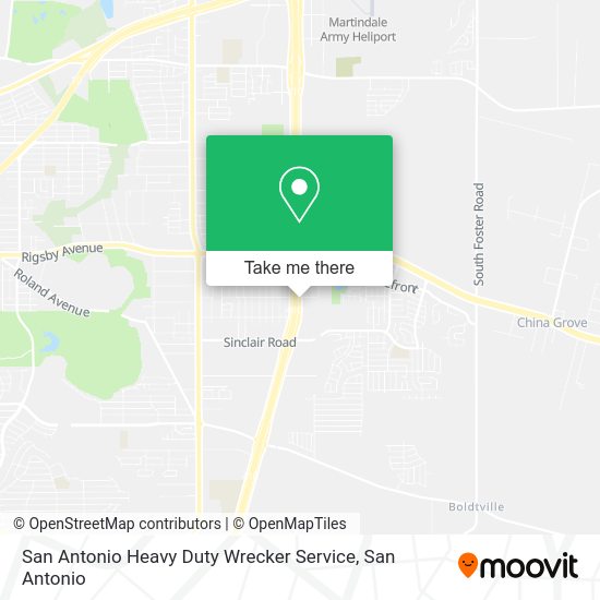 San Antonio Heavy Duty Wrecker Service map