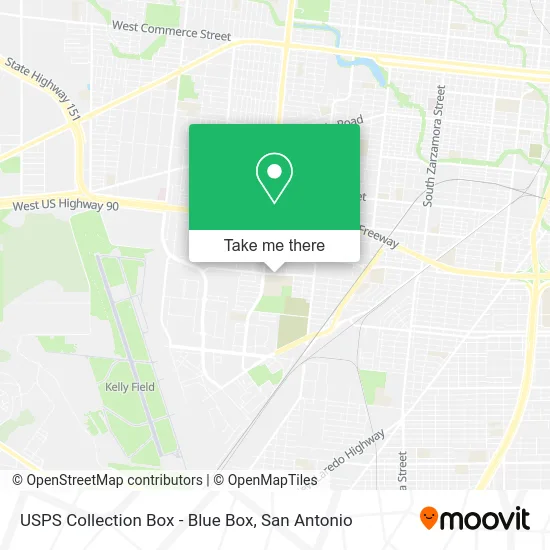 Mapa de USPS Collection Box - Blue Box