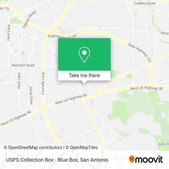 Mapa de USPS Collection Box - Blue Box