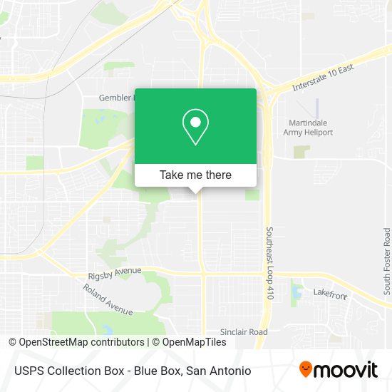 Mapa de USPS Collection Box - Blue Box