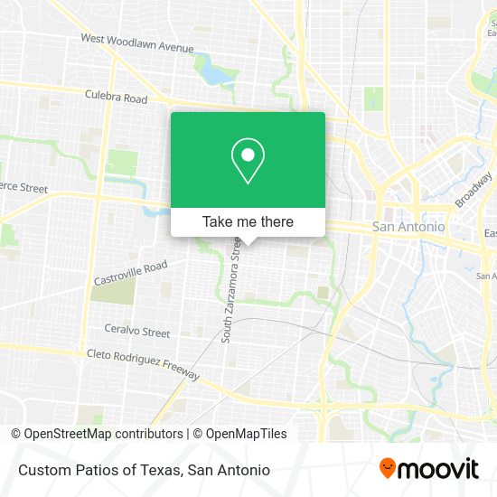 Custom Patios of Texas map