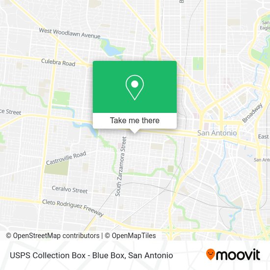 USPS Collection Box - Blue Box map