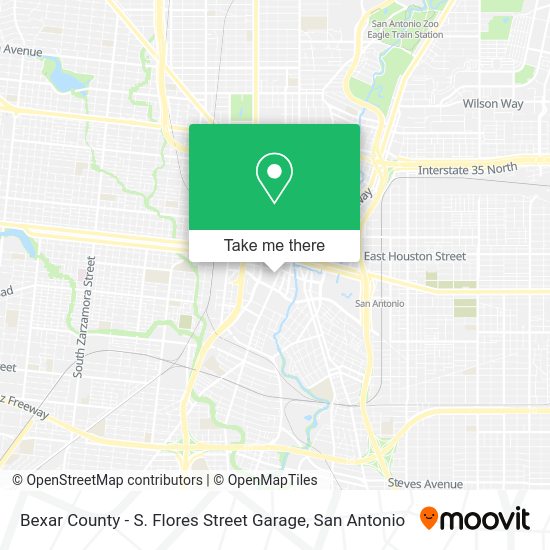 Bexar County - S. Flores Street Garage map