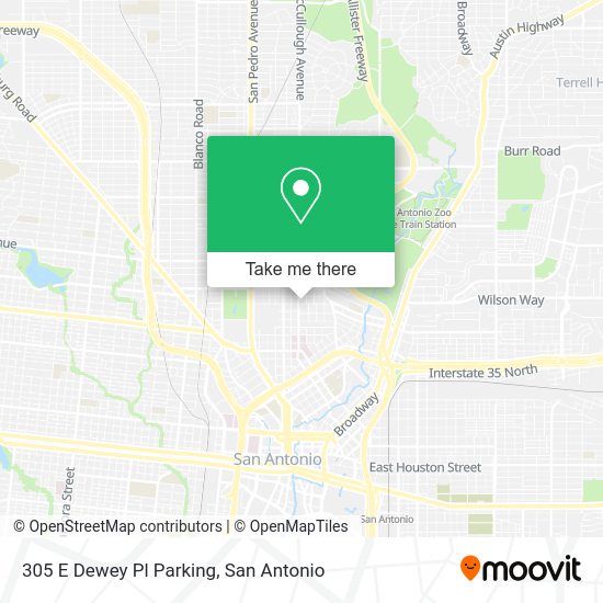 Mapa de 305 E Dewey Pl Parking