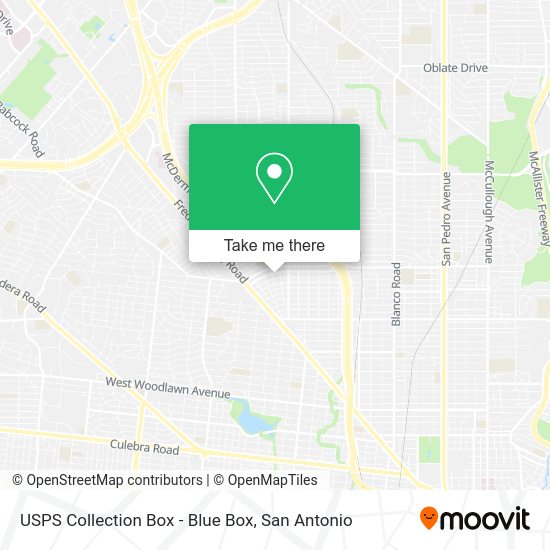 Mapa de USPS Collection Box - Blue Box