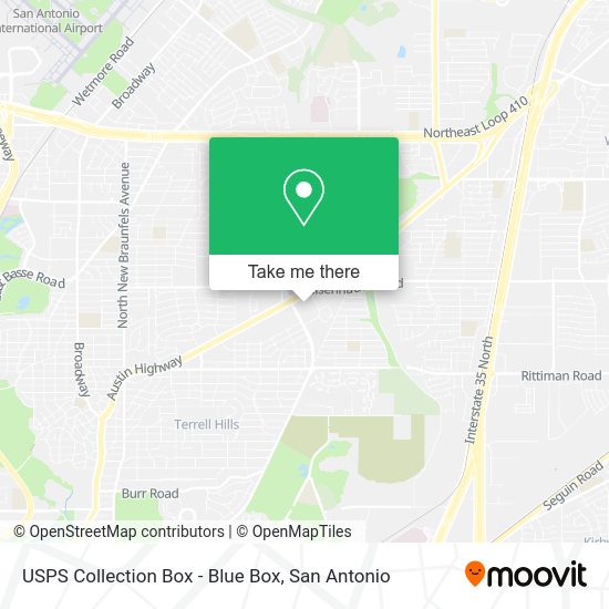 Mapa de USPS Collection Box - Blue Box