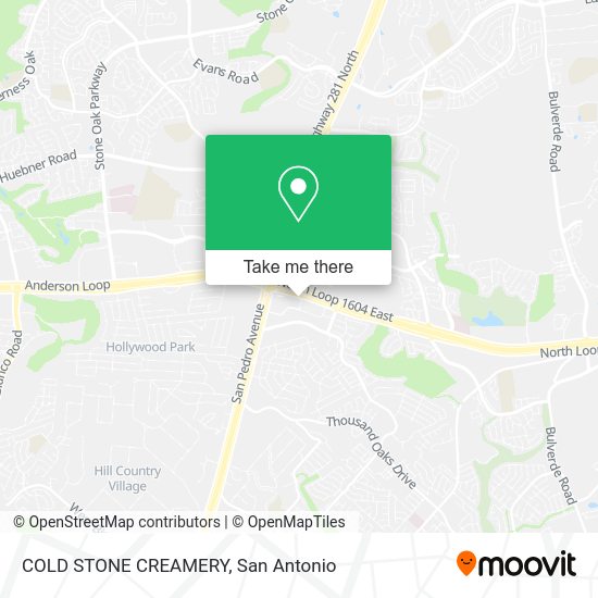 COLD STONE CREAMERY map